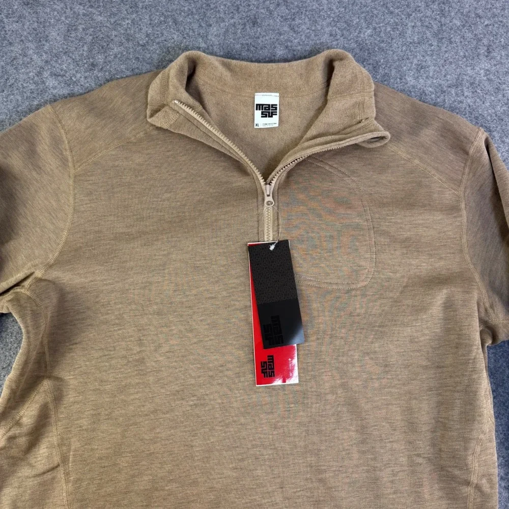 Massif Flamestretch Pullover Mens XL Tan Flame Resistant 1/4 Zip MSRT00005 AFDTB